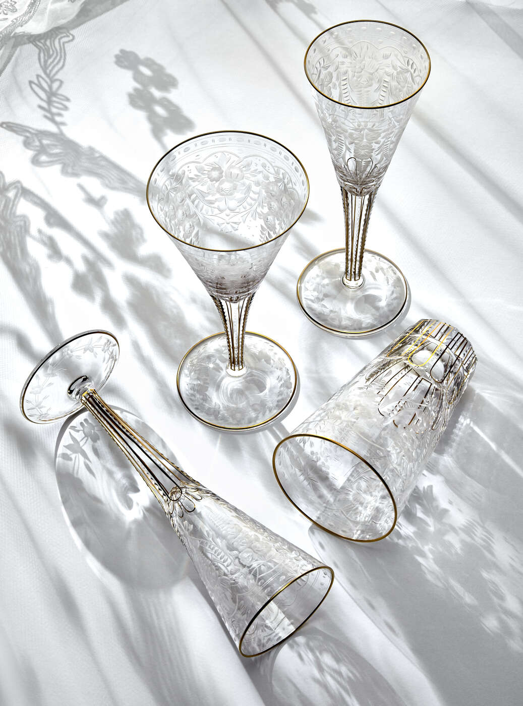 Moser Maharani Champagne Glass 160 ml in a styled setting