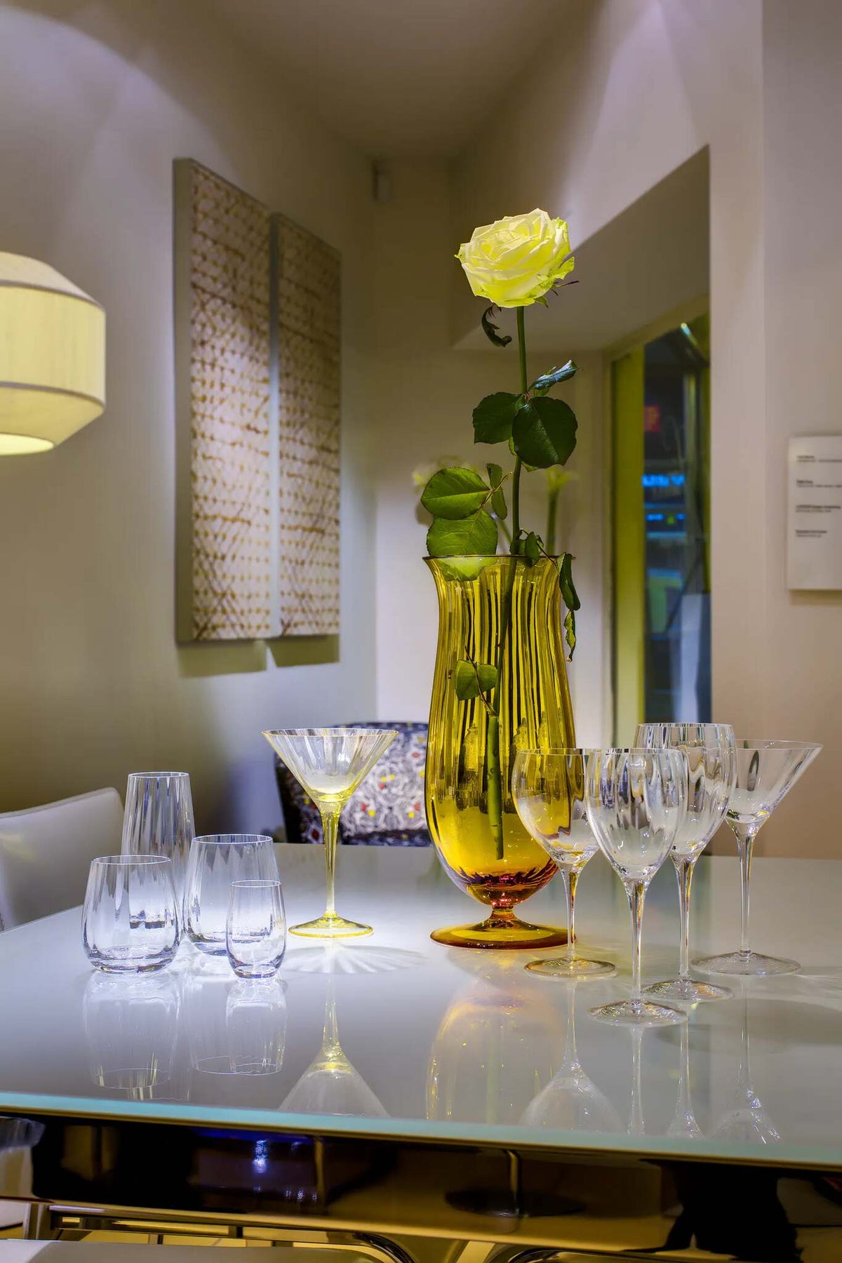 Moser Optic Martini Glass 290 ml in a styled setting