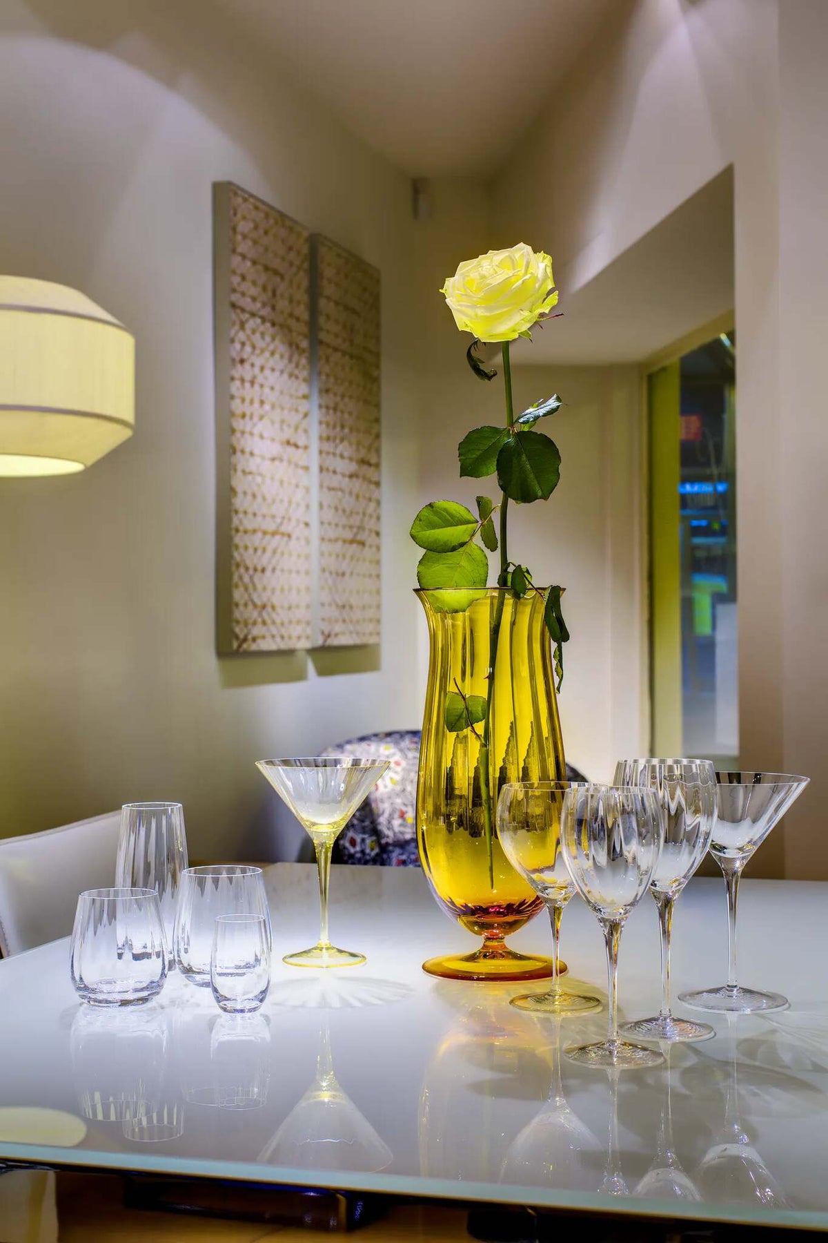 Moser Optic Martini Glass 290 ml in a styled setting