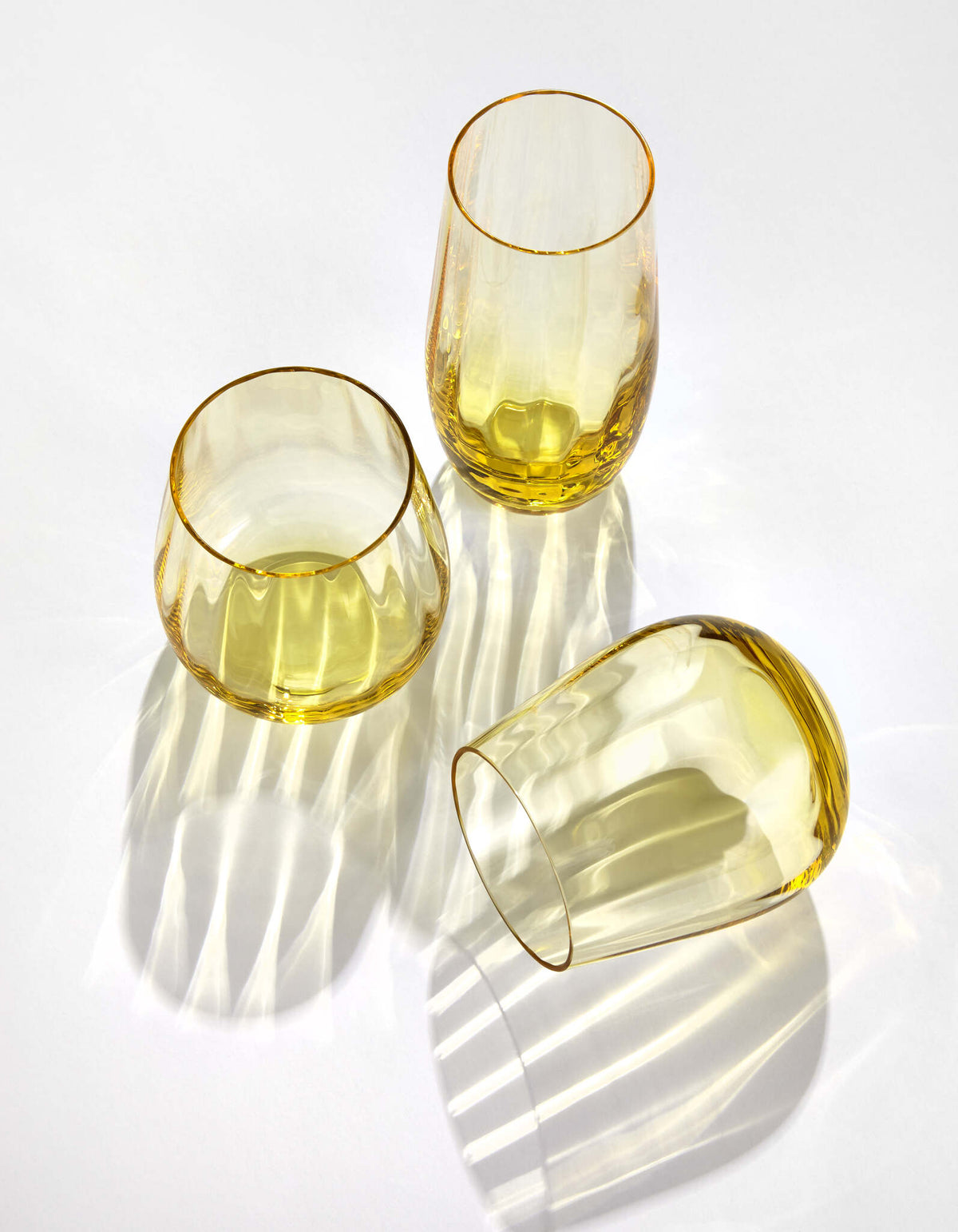 Moser Optic Water Glasses 350 ml, Set of 6 Colors in a styled setting