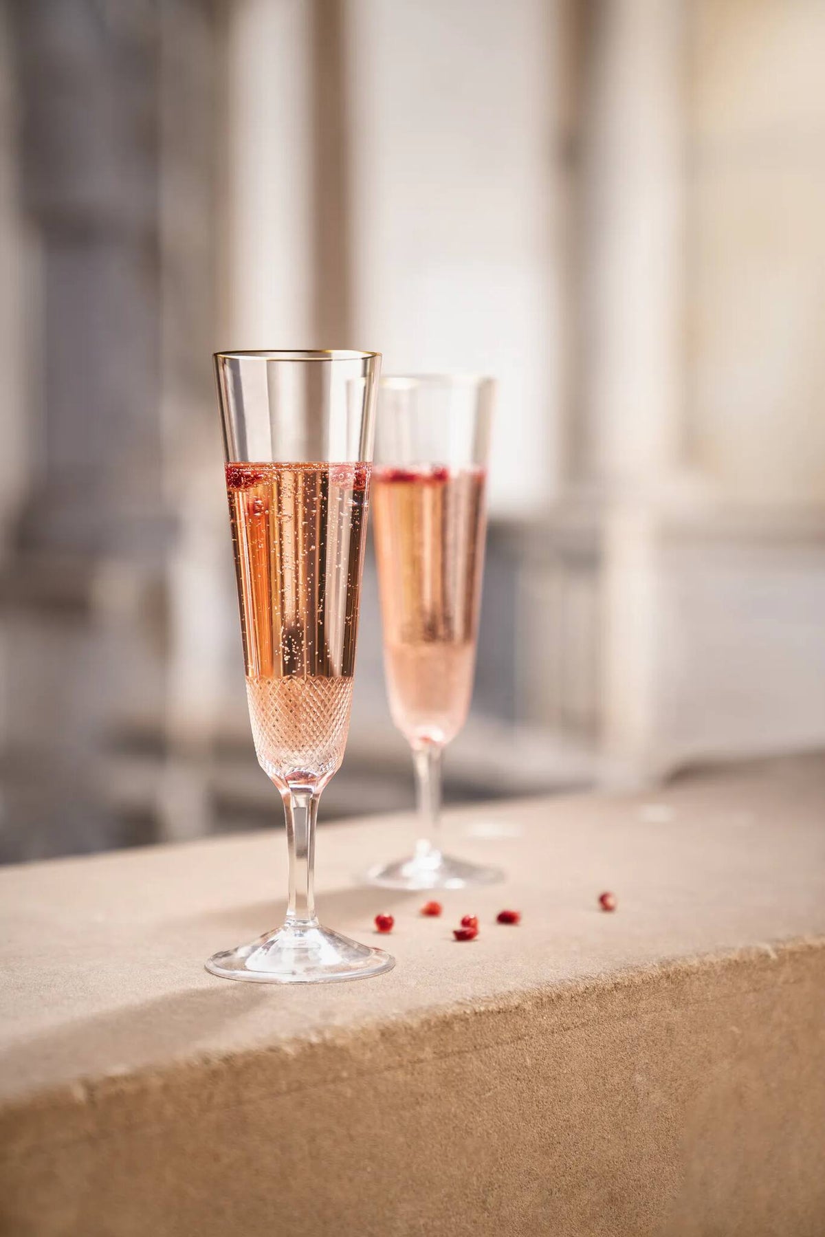 Moser Royal Champagne Glass 180 ml in a styled setting