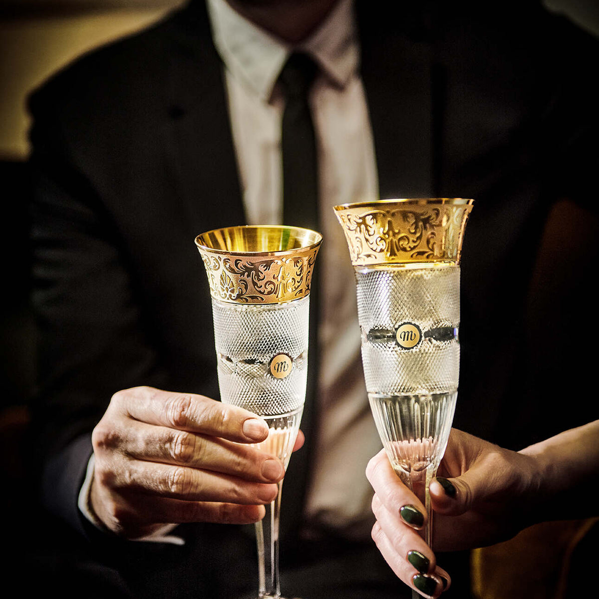 Moser Splendid Champagne Glass 185 ml in a styled setting