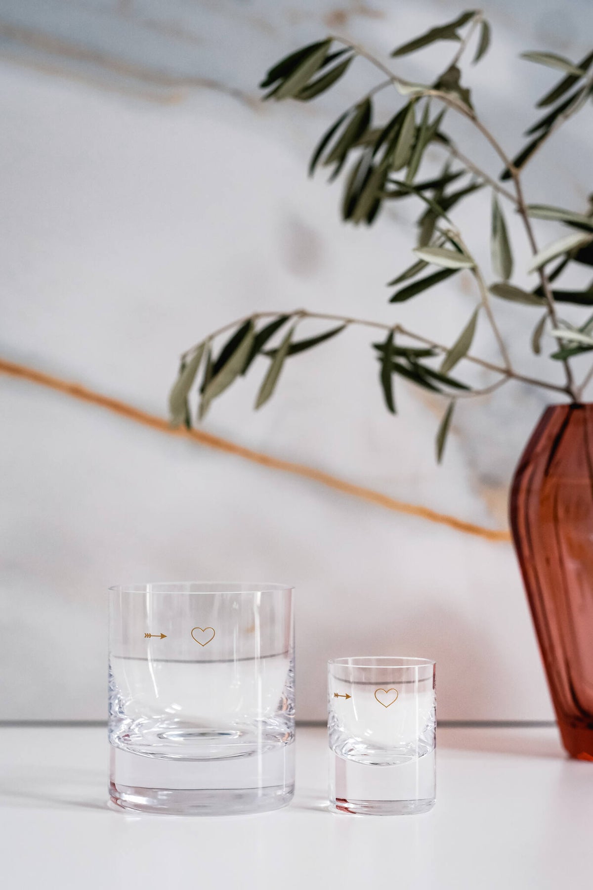 Moser Whisky Set Spirit Glasses 75 ml, Set of 6 Colors in a styled setting