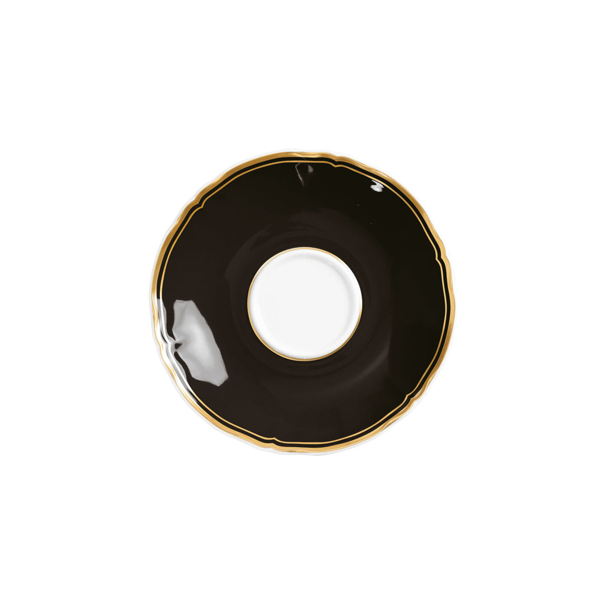 Raynaud Mazurka Gold with black background Tea Saucer, 6 1/4 in