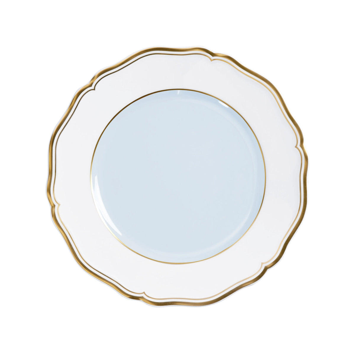 Raynaud Mazurka Gold with blue gray background Dessert Plate, 8 3/4 in