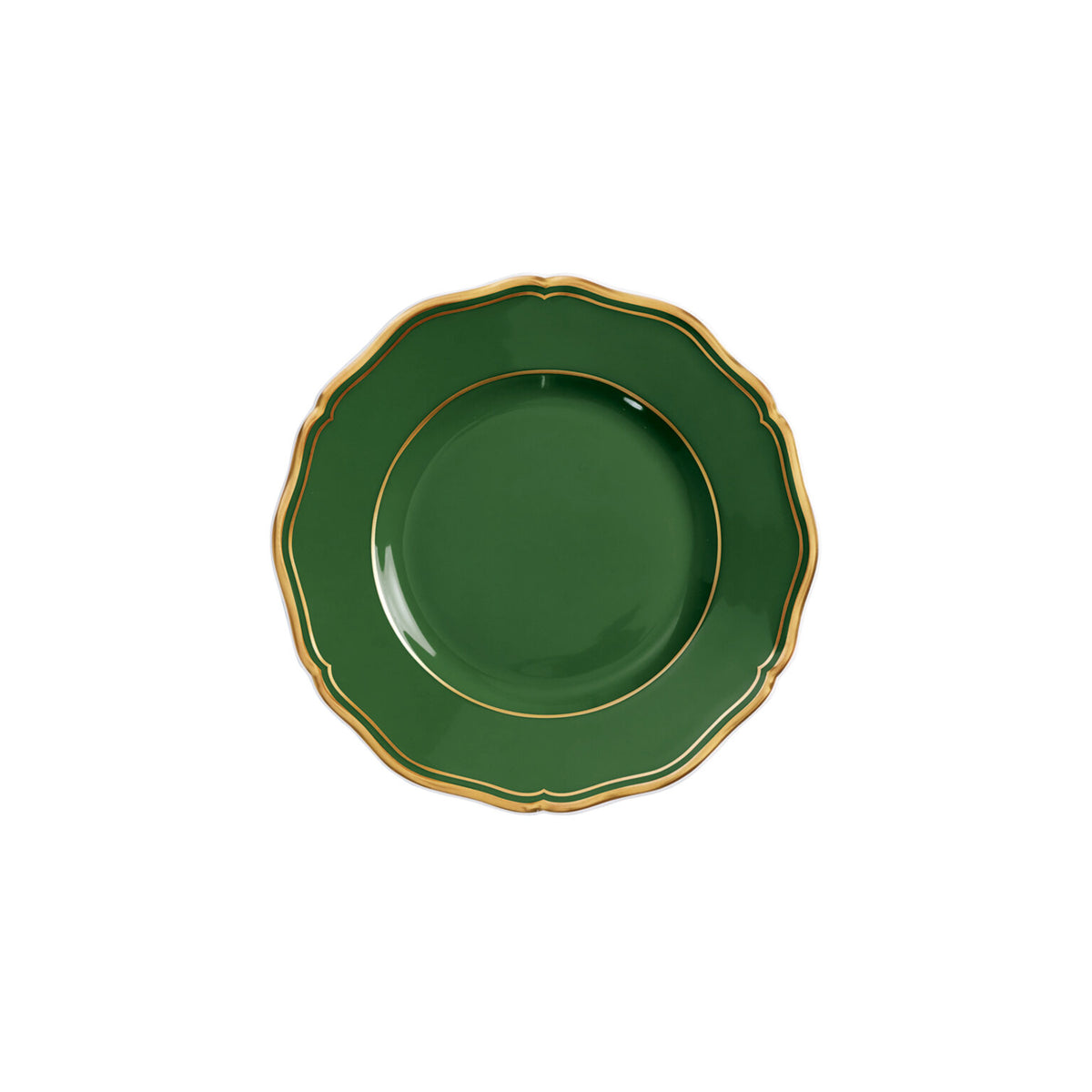 Raynaud Mazurka Gold with green background Bread and Butter Plate, 6 1/4 in