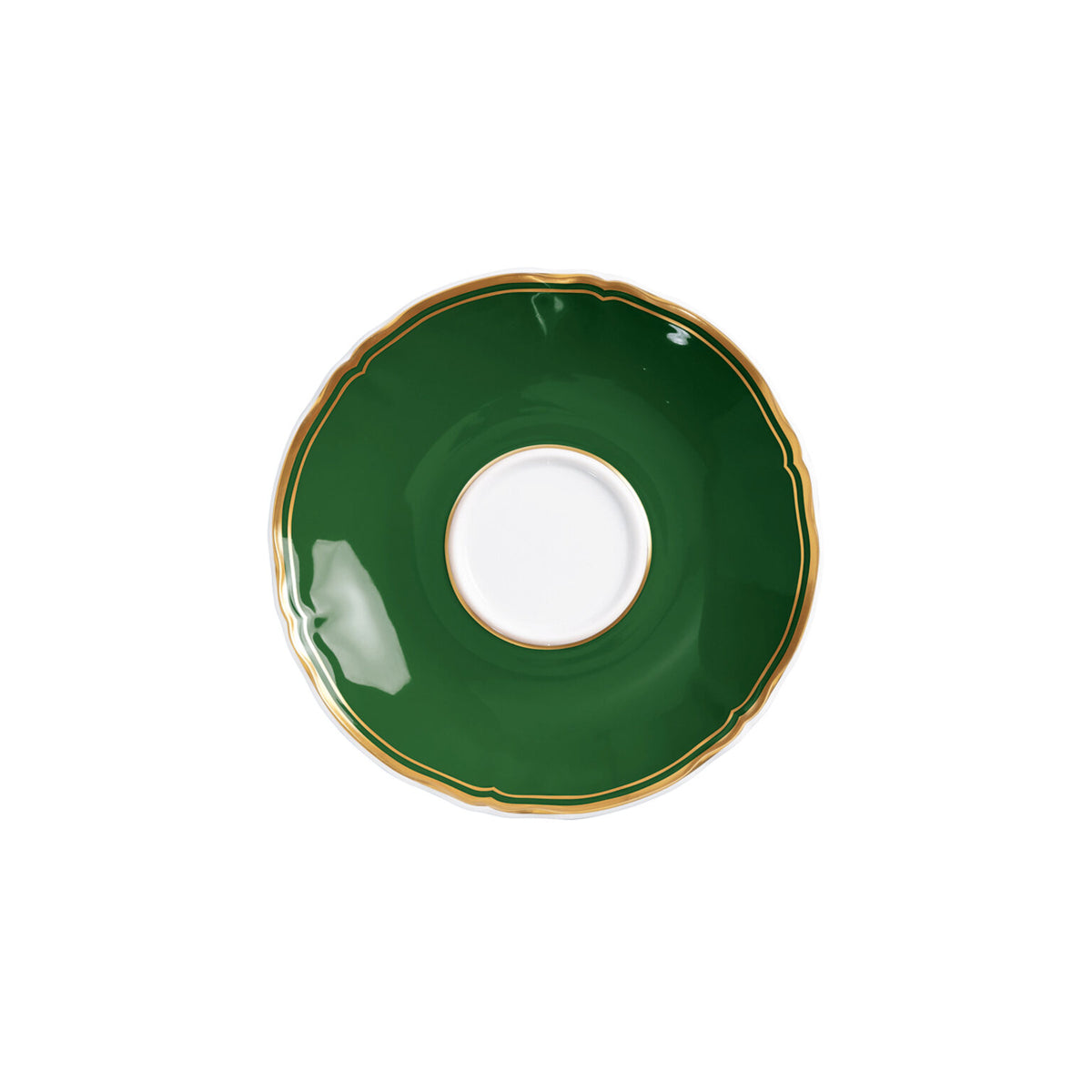 Raynaud Mazurka Gold with green background Tea Saucer, 6 1/4 in