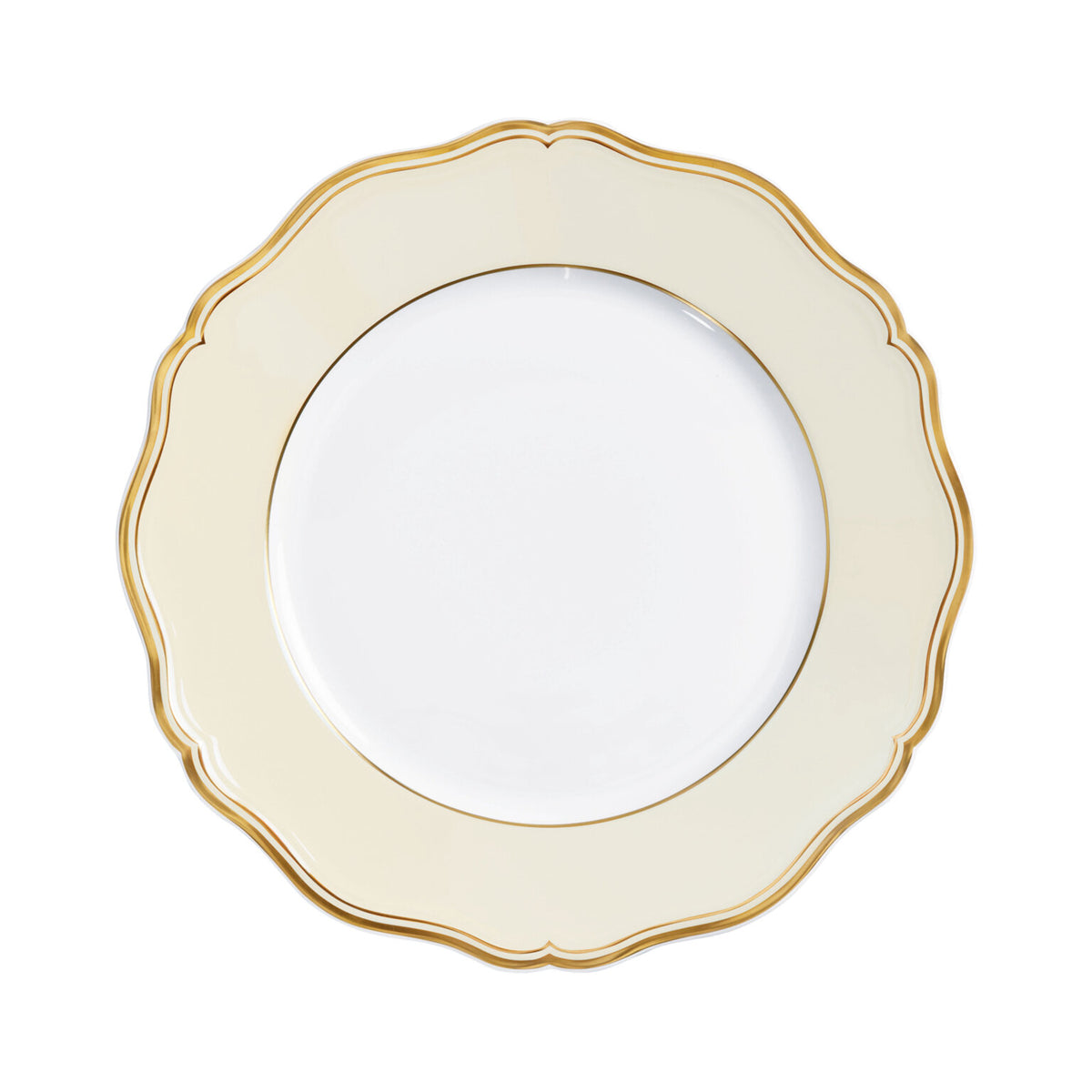 Raynaud Mazurka Gold with ivory background Dinner Plate, 10 3/4 in
