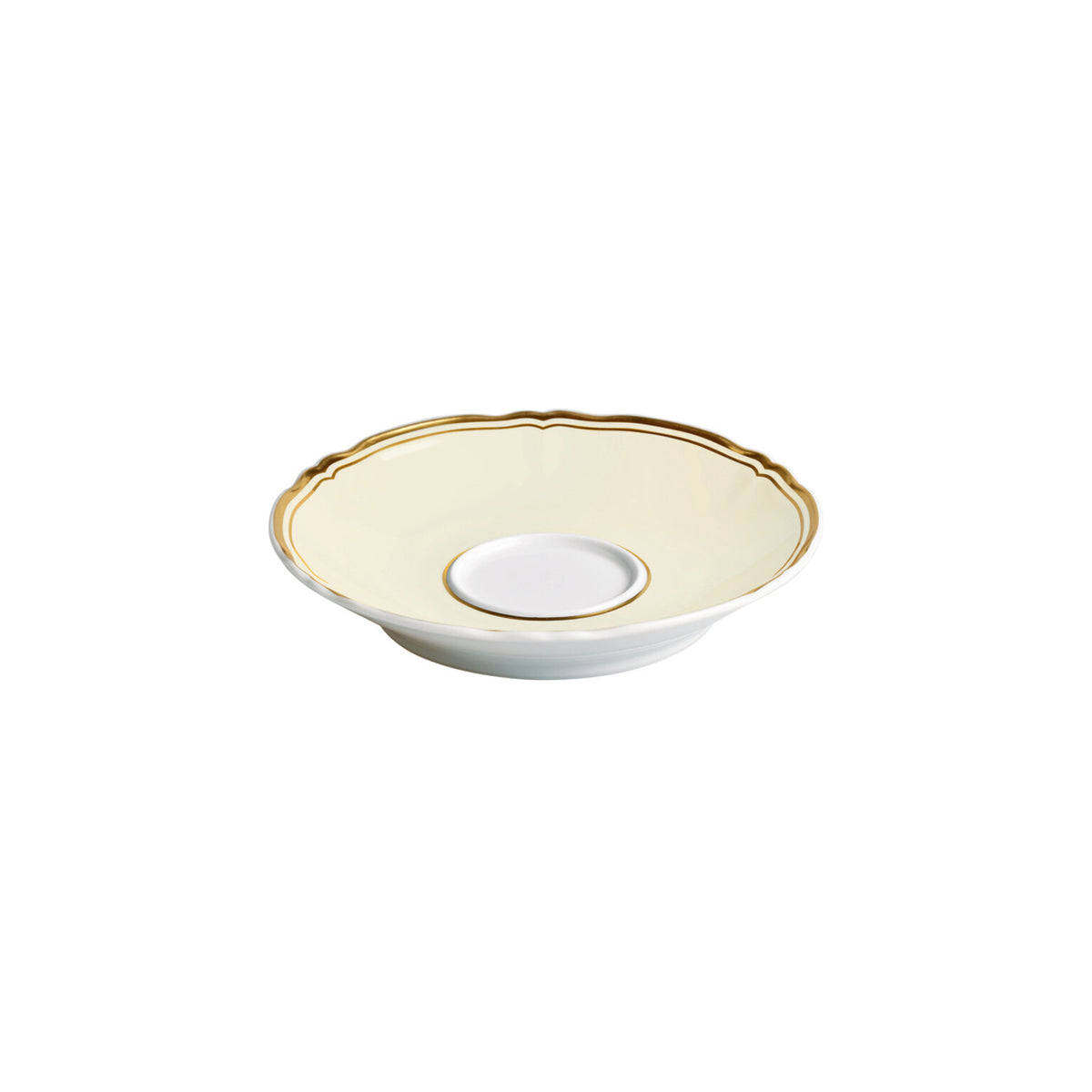 Raynaud Mazurka Gold with ivory background Tea Saucer, 6 1/4 in, view 2