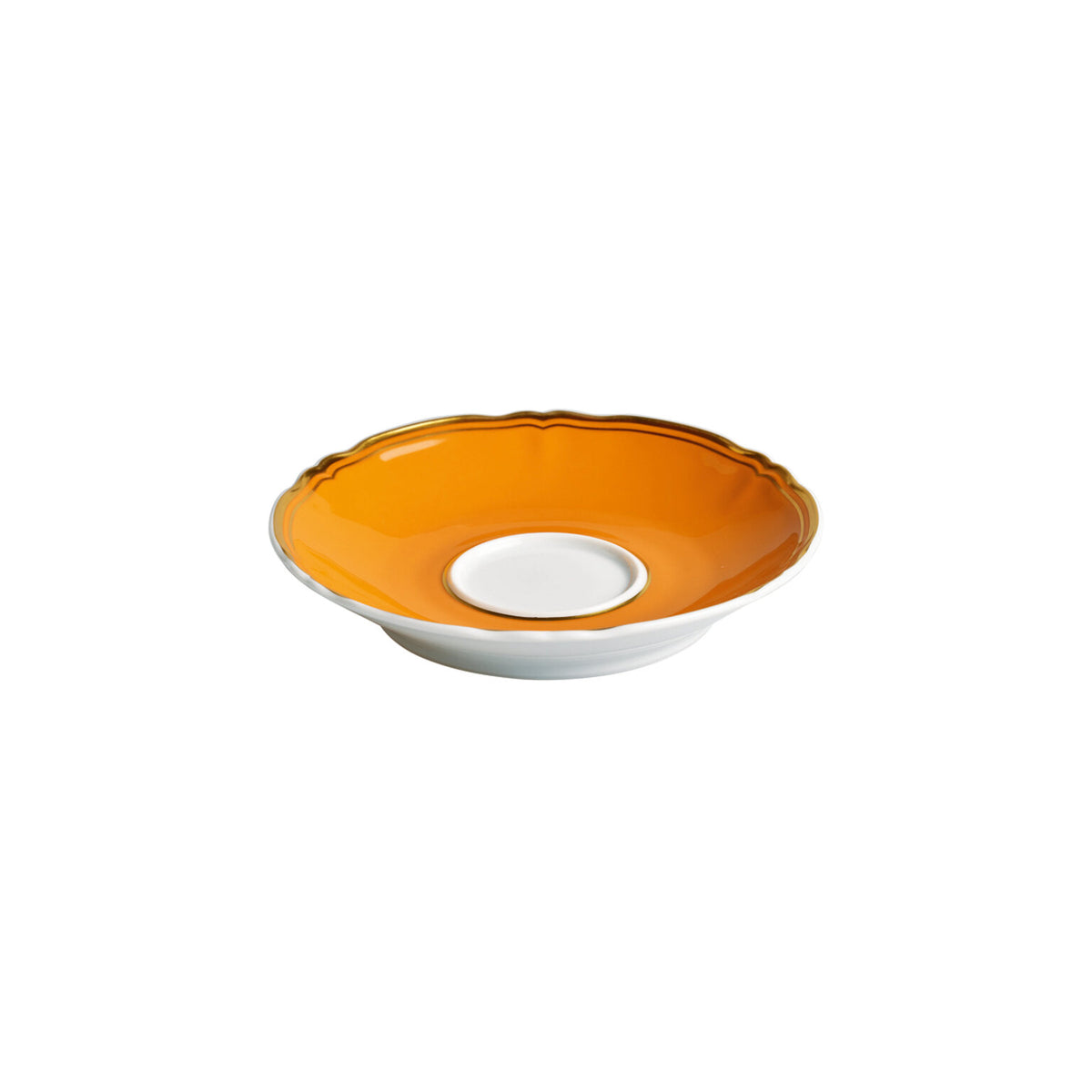 Raynaud Mazurka Gold with orange background Tea Saucer, 6 1/4 in, view 2
