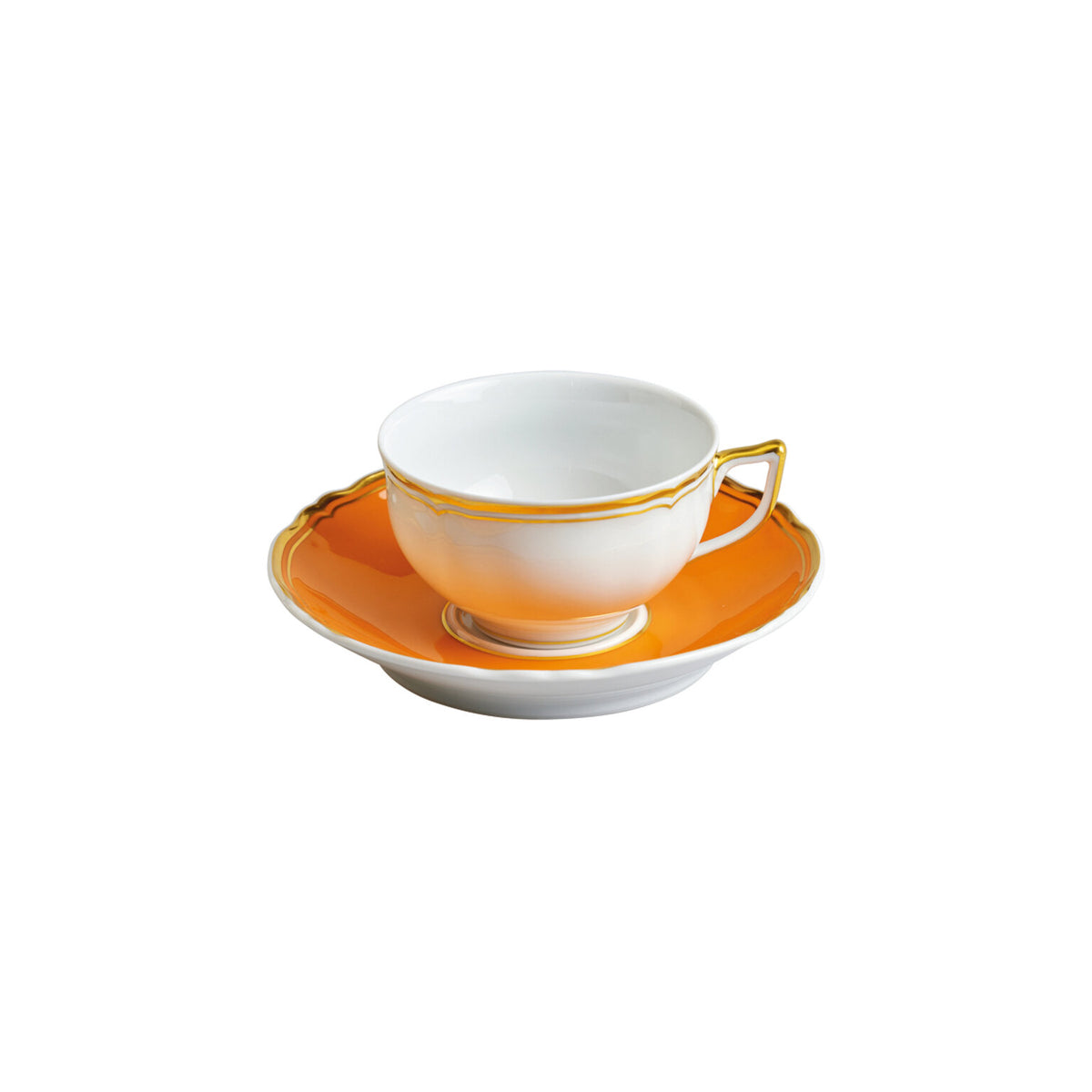 Raynaud Mazurka Gold with orange background Tea Saucer, 6 1/4 in, view 3
