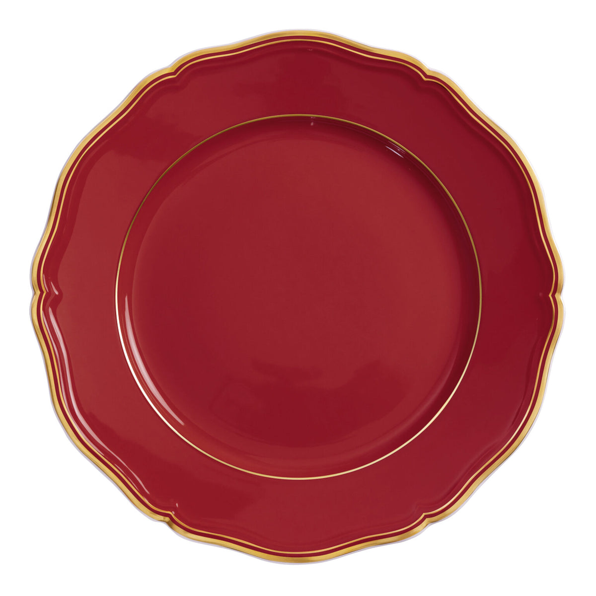 Raynaud Mazurka Gold with red background Buffet Plate, 12 1/4 in