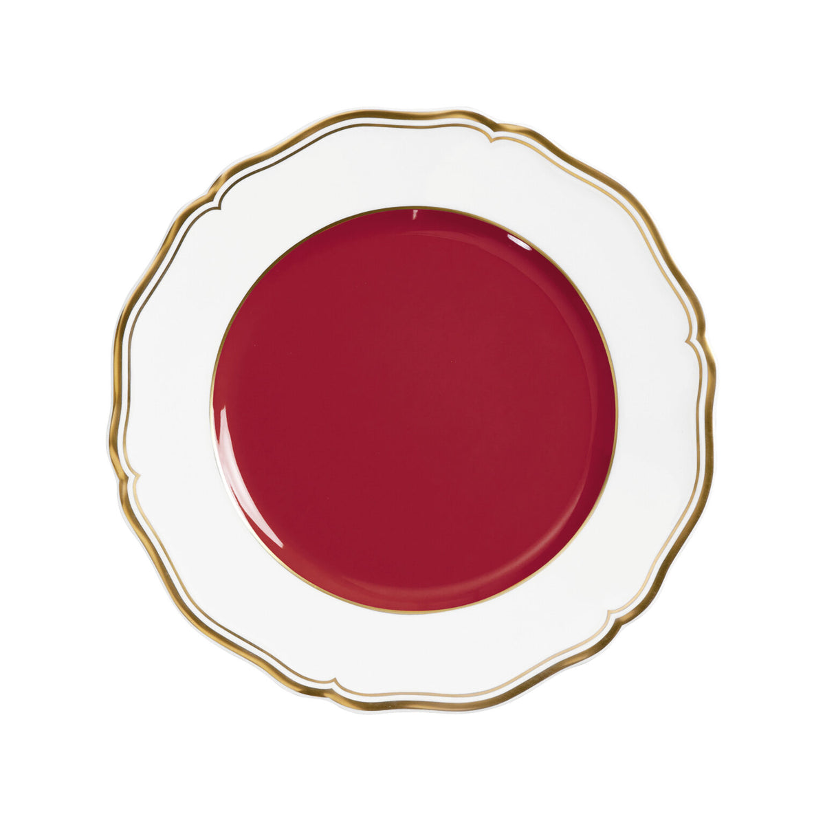 Raynaud Mazurka Gold with red background Dessert Plate, 8 3/4 in