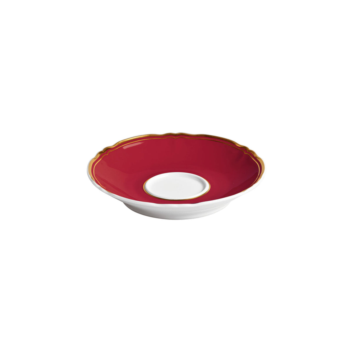 Raynaud Mazurka Gold with red background Tea Saucer, 6 1/4 in, view 2