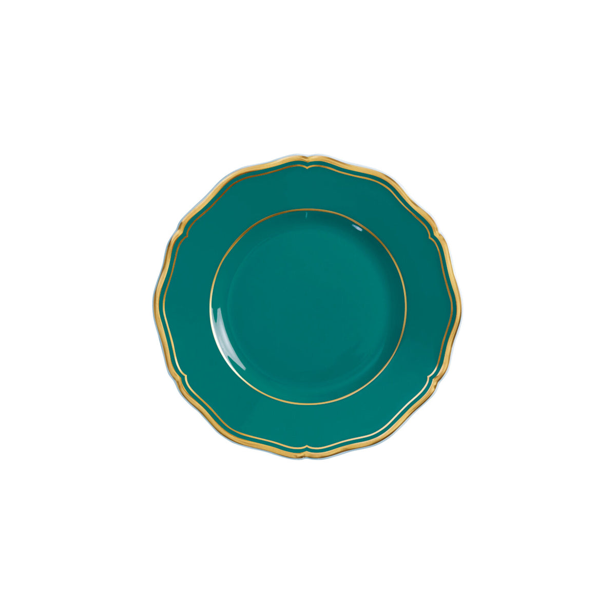 Raynaud Mazurka Gold with turquoise background Bread and Butter Plate, 6 1/4 in