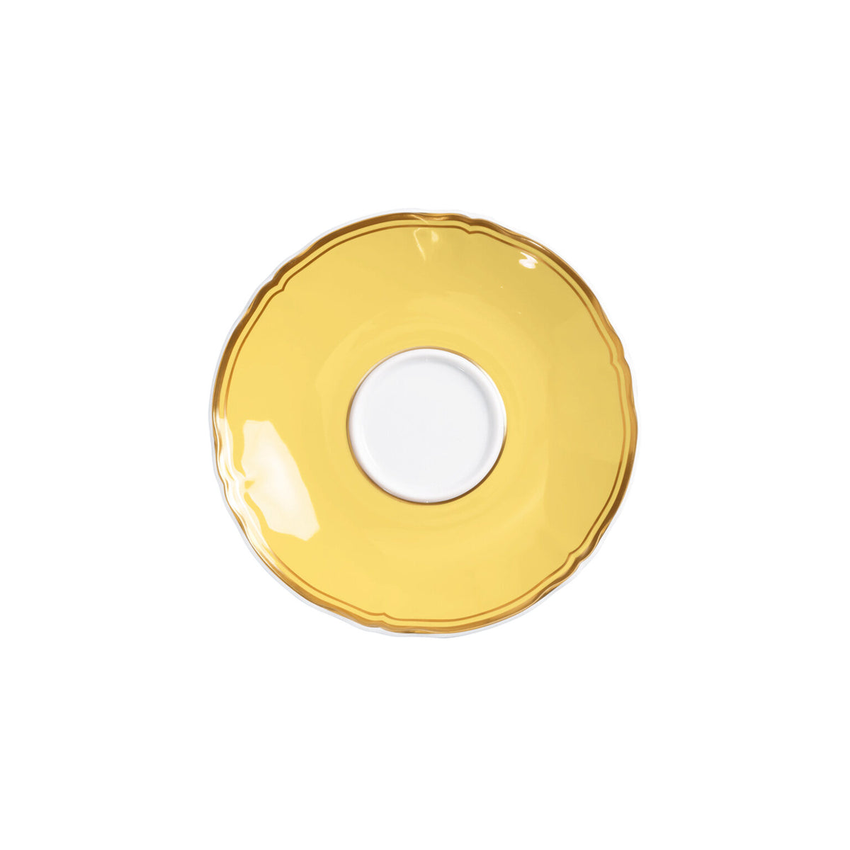 Raynaud Mazurka Gold with yellow background Tea Saucer, 6 1/4 in