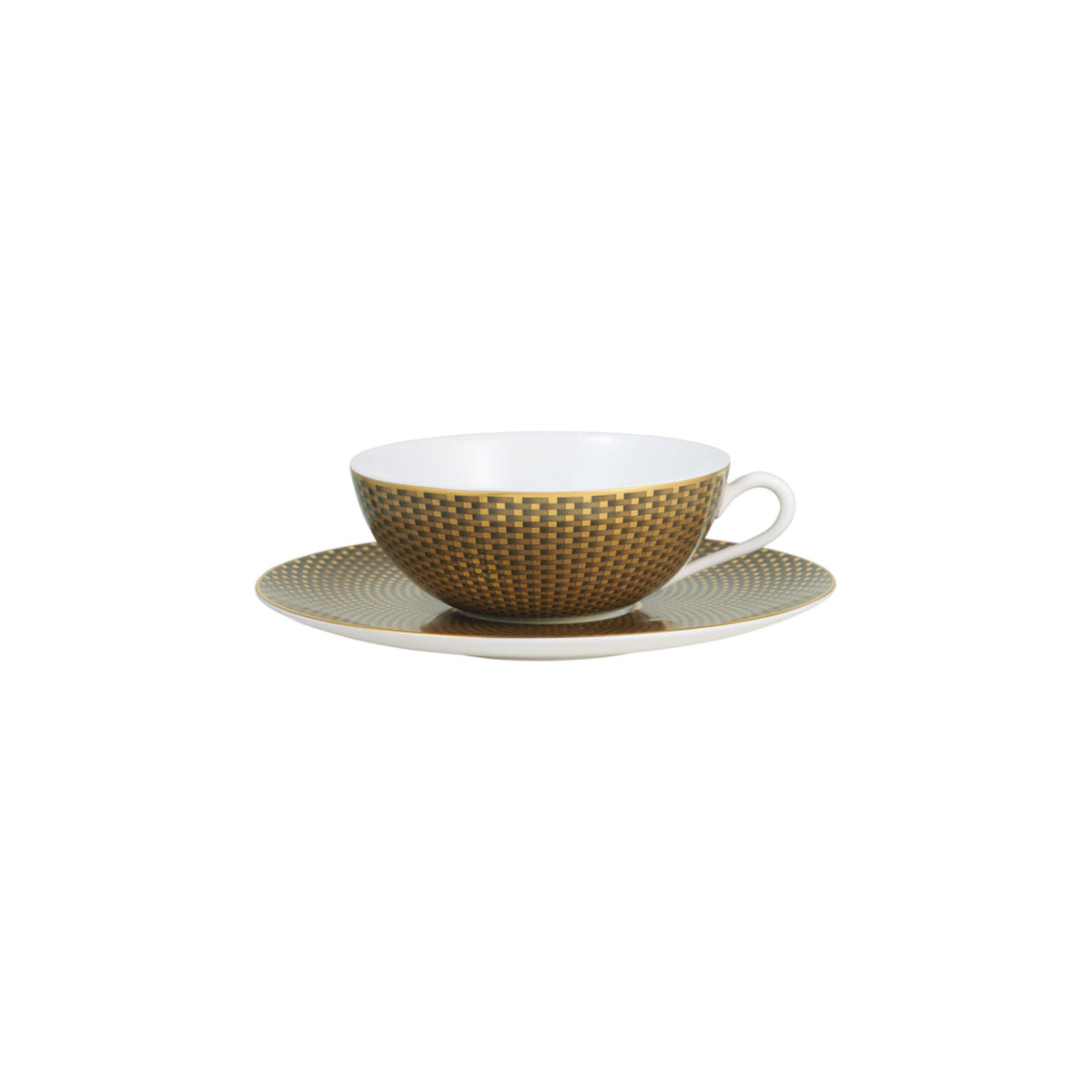 Raynaud Tresor Brown Tea Cup and Saucer Set, 4 1/2 In, 7 1/2 oz