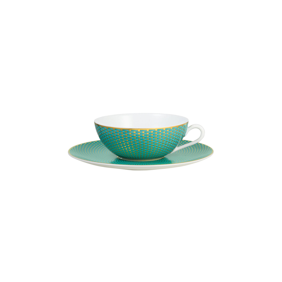 Raynaud Tresor Turquoise Tea Cup and Saucer Set, 4 1/2 In, 7 1/2 oz