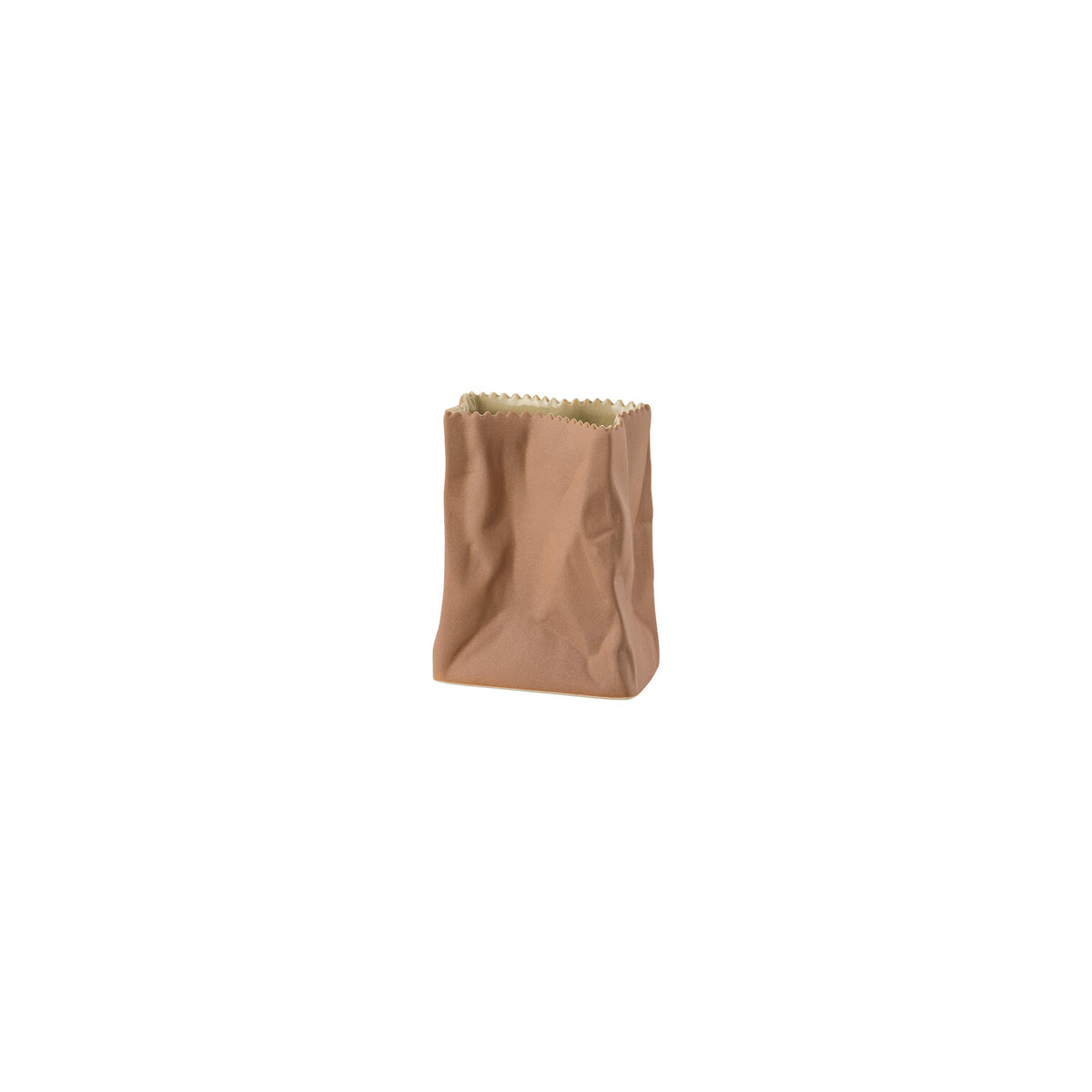 Rosenthal Bag Vase, Light Brown, 4 in