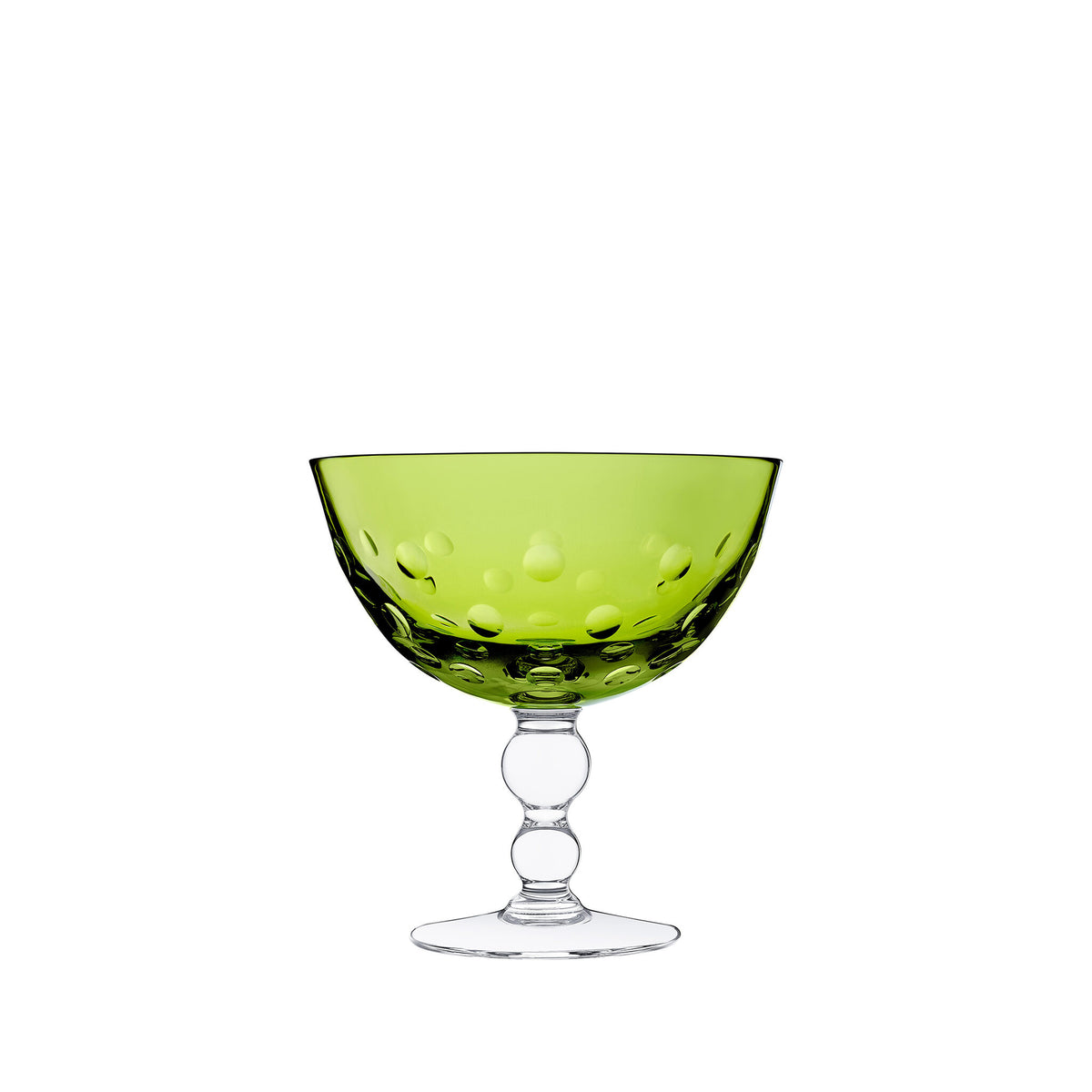 Saint-Louis Bubbles Footed Cup in Chartreuse Green