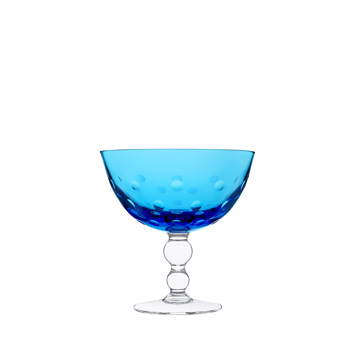 Saint-Louis Bubbles Footed Cup in Sky Blue