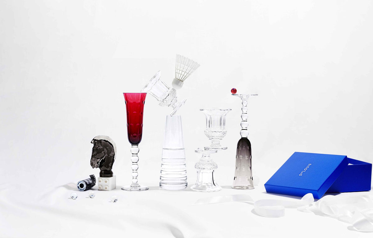 Saint-Louis Bubbles crystal collection in a styled lifestyle setting