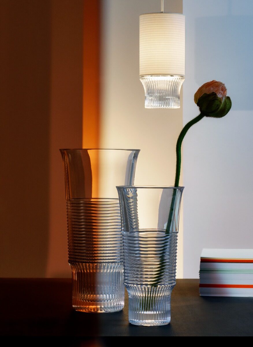 Saint-Louis Cadence Medium Vase in a styled lifestyle setting