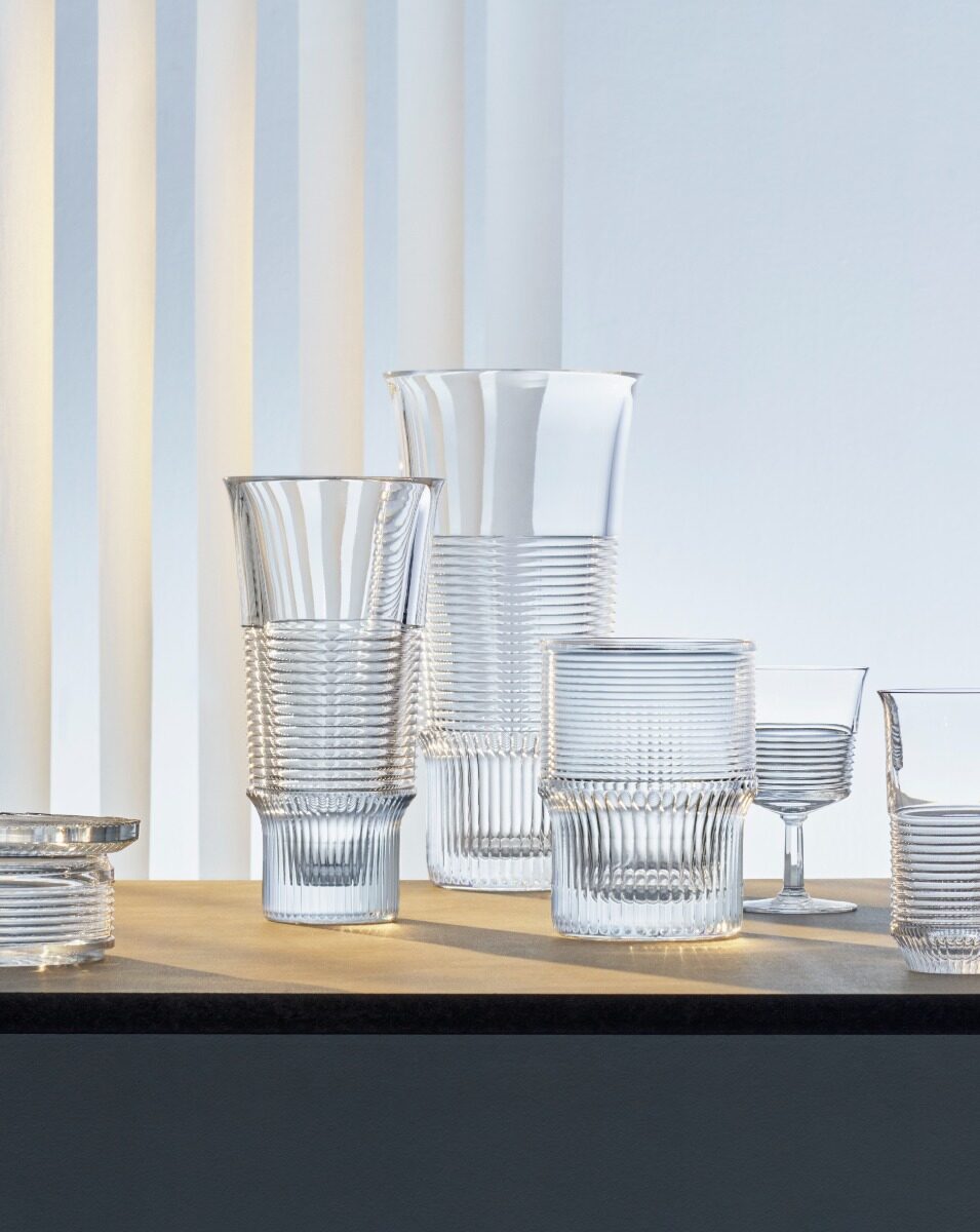 Saint-Louis Cadence Medium Vase in a styled lifestyle setting