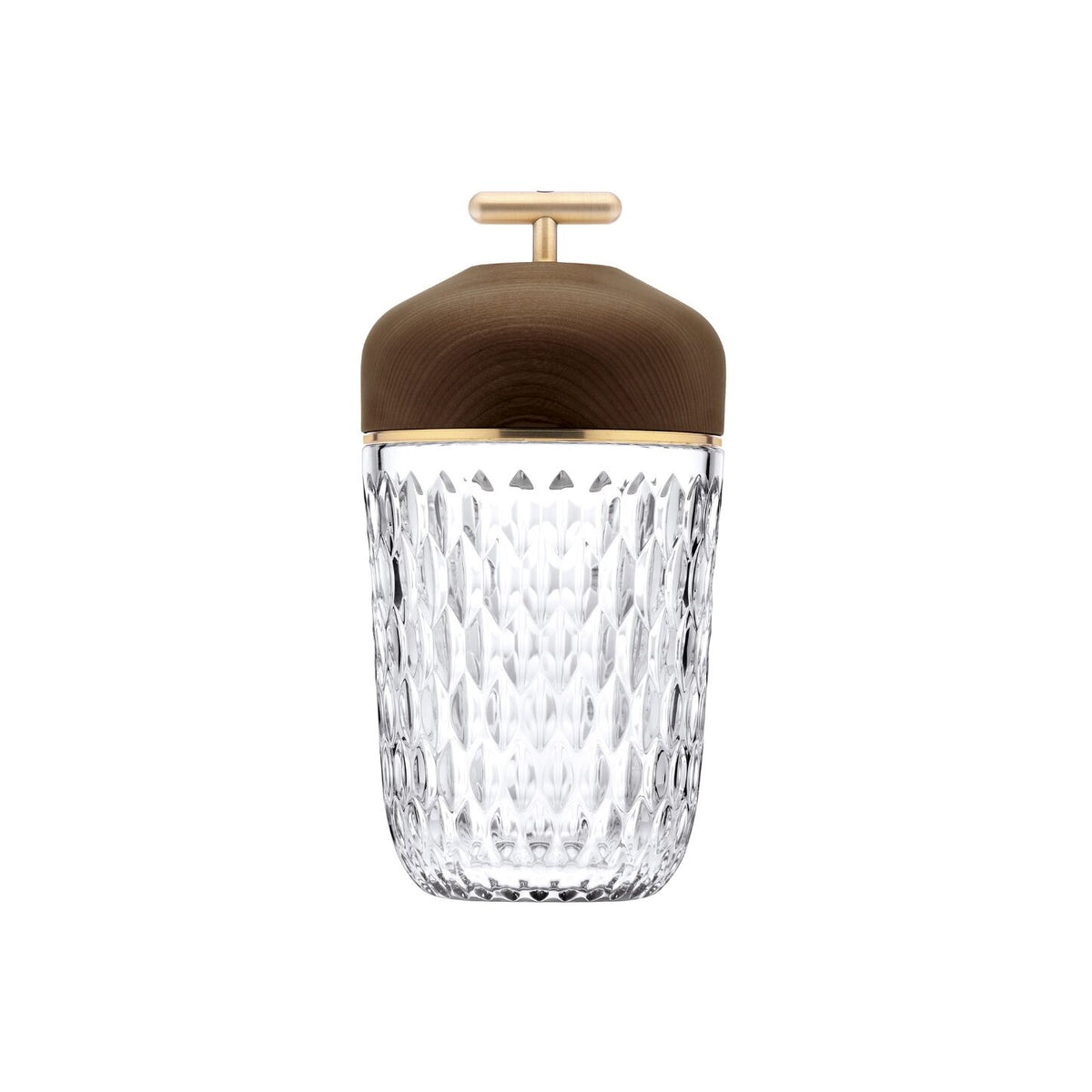 Saint-Louis Folia Portable Lamp in Dark Wood, Gold Finish