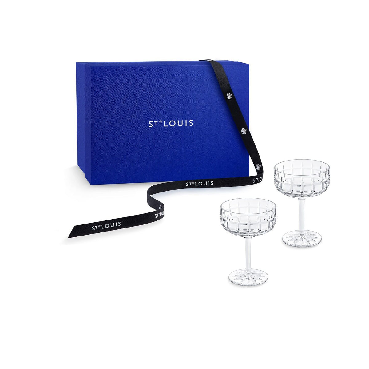 Saint-Louis Manhattan Cocktail Glasses, Set of 2 on a white background