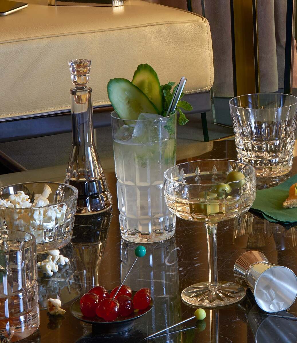 Saint-Louis Manhattan Highballs, Set of 2 in a styled lifestyle setting