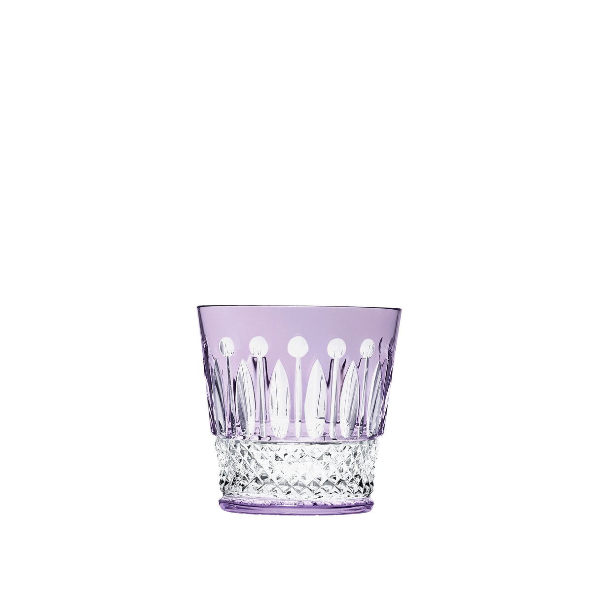 Saint-Louis Tommy Medium Old Fashioned Glass #3 Purple on a white background