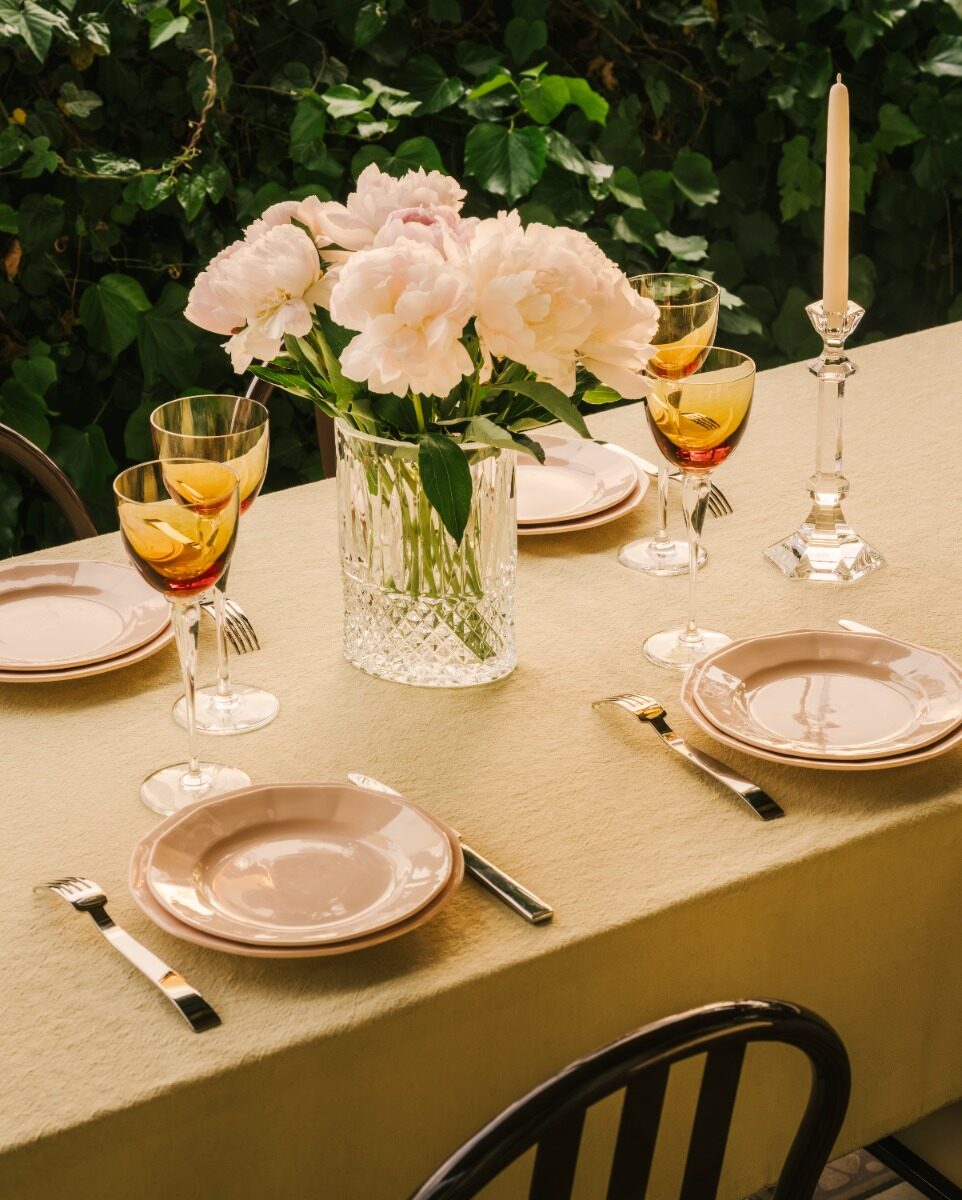 Saint-Louis Tommy Oval Vase in a styled lifestyle setting