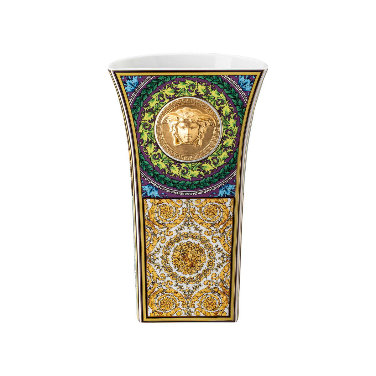 Versace Barocco Mosaic Vase, 10 1/4 in