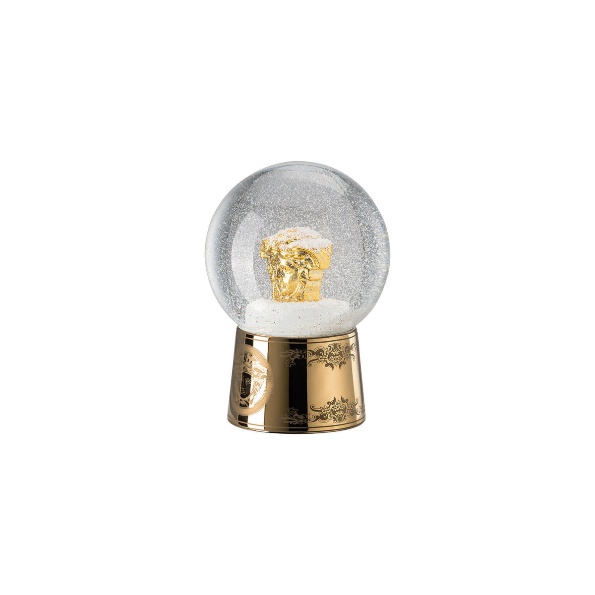 Versace Golden Medusa Snow Sphere, 4 1/2 in, view 5