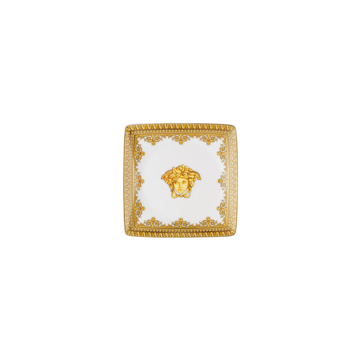 Versace I Love Baroque Canape Dish, 4 3/4 in, Square, Bianco