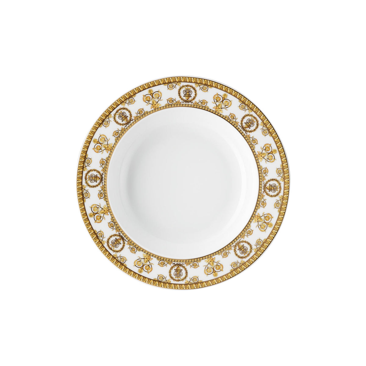 Versace I Love Baroque Rim Soup, 8 2/3 in, Bianco