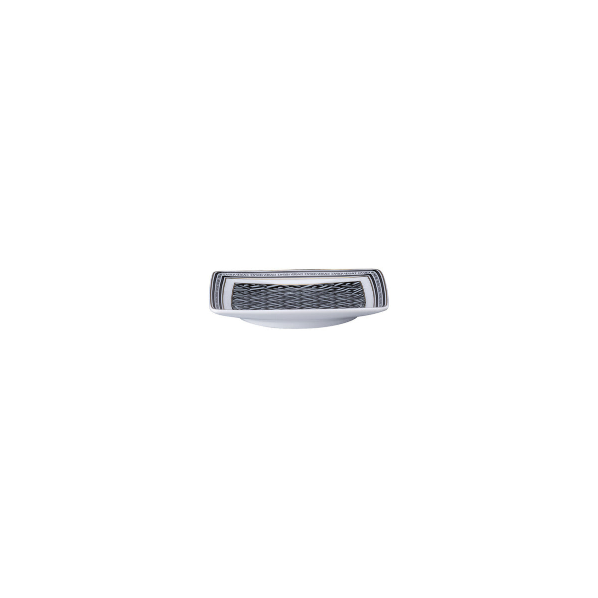Versace La Greca Signature Black Canape Dish, 4 3/4 in, Square, view 2