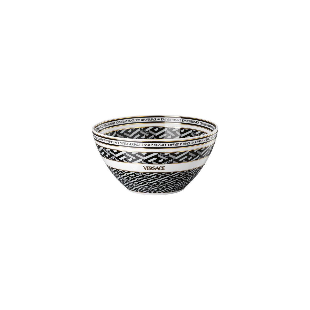 Versace La Greca Signature Black Cereal Bowl, 6 in