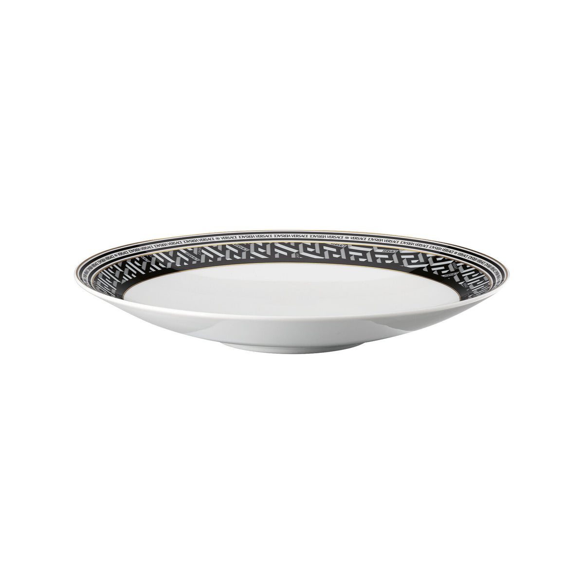 Versace La Greca Signature Black Gourmet Plate, 11 in, view 2