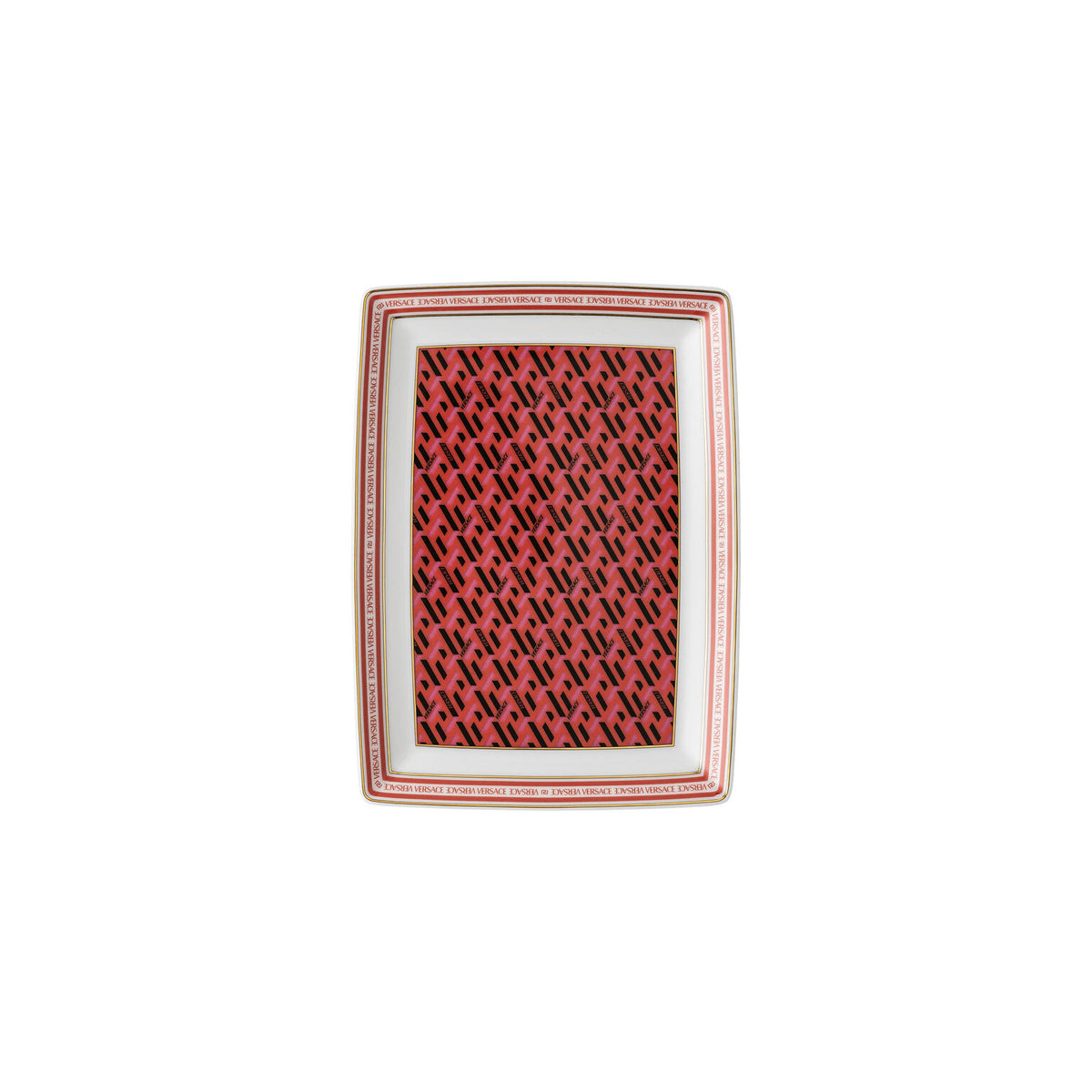Versace La Greca Signature Red Platter, 7 in, view 2