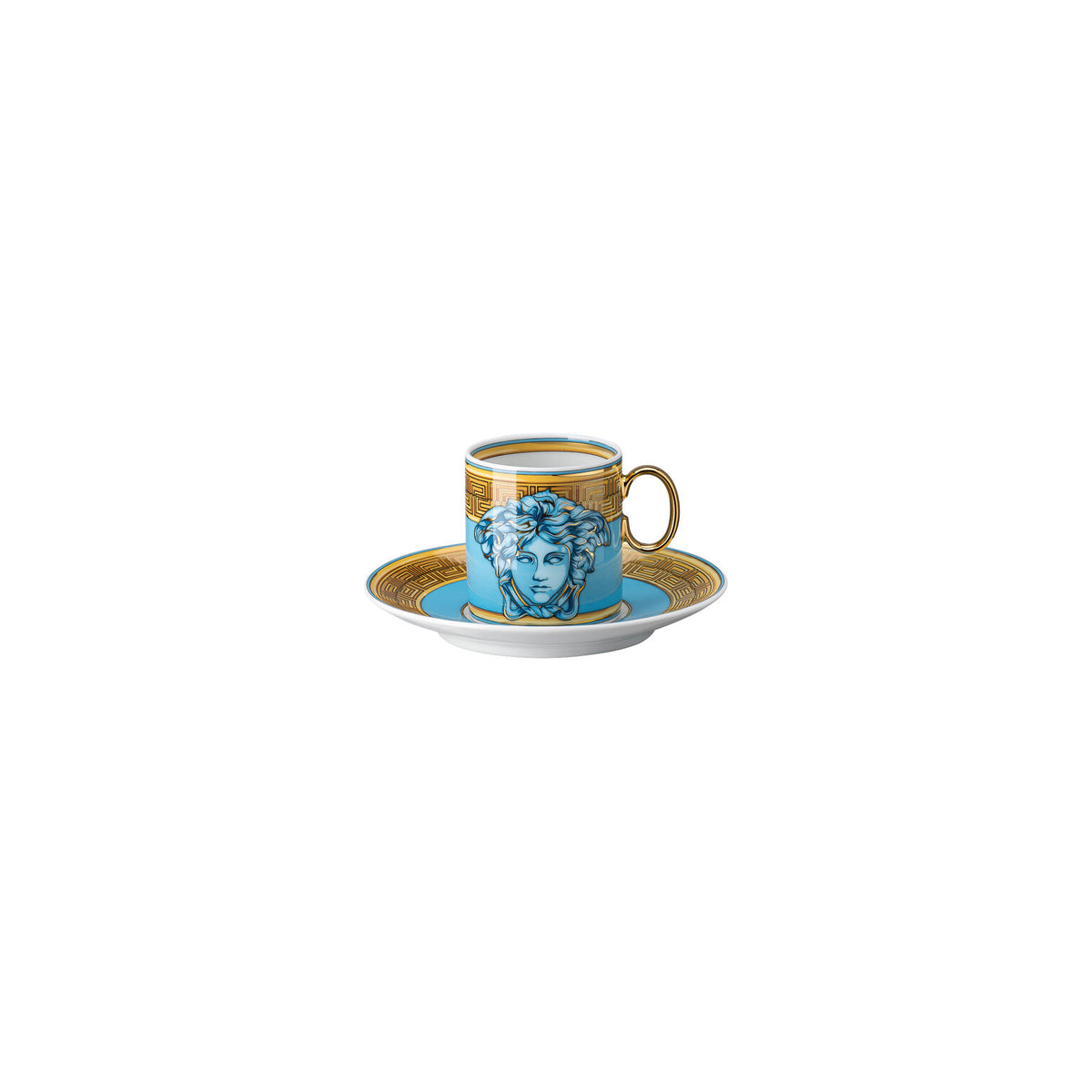 Versace Medusa Amplified Blue Coin A.D. Cup & Saucer