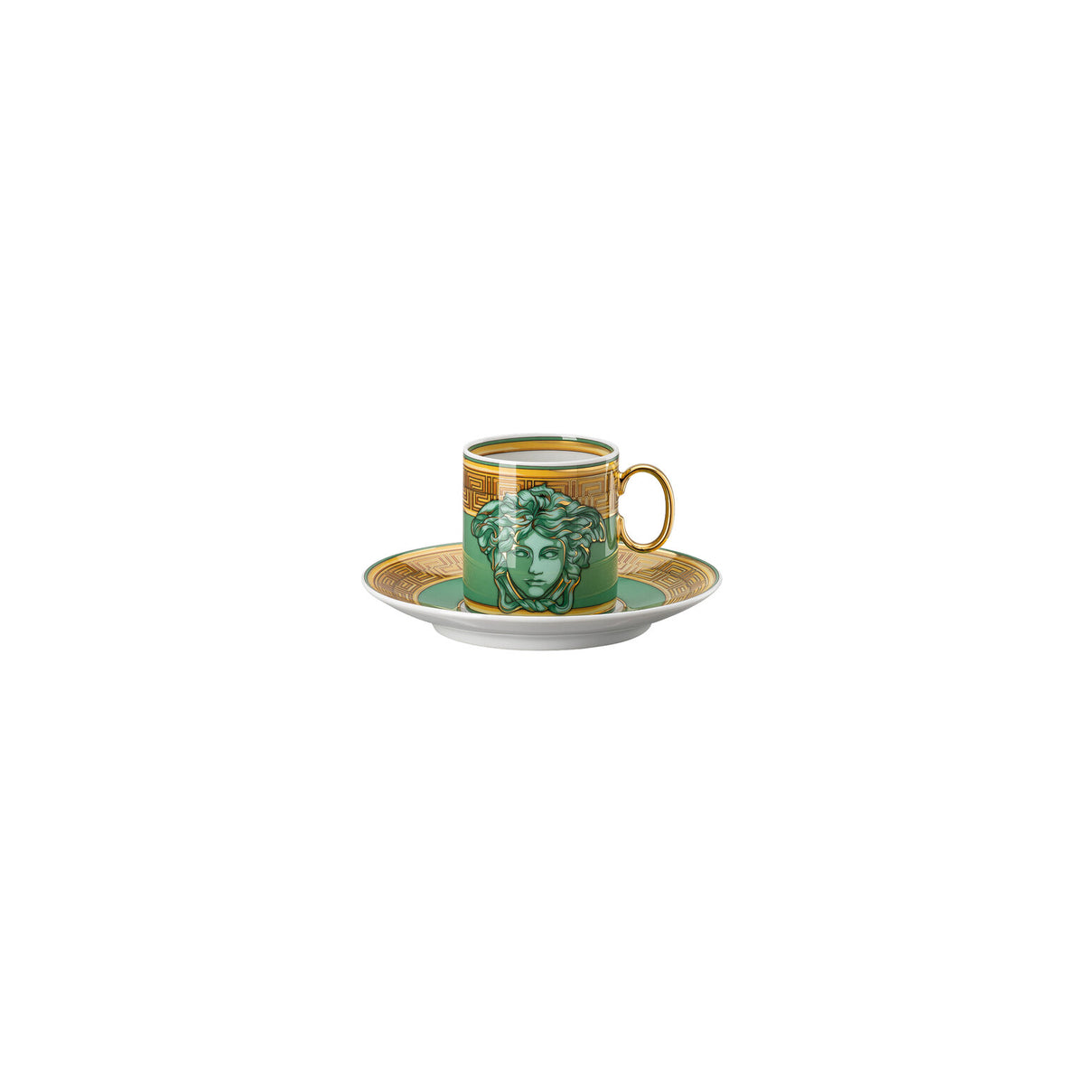 Versace Medusa Amplified Green Coin A.D. Cup & Saucer