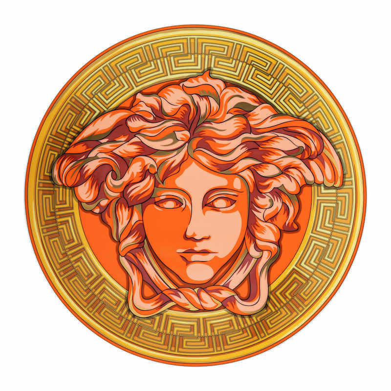 Versace Medusa Amplified Orange Coin Service Plate, 13 in