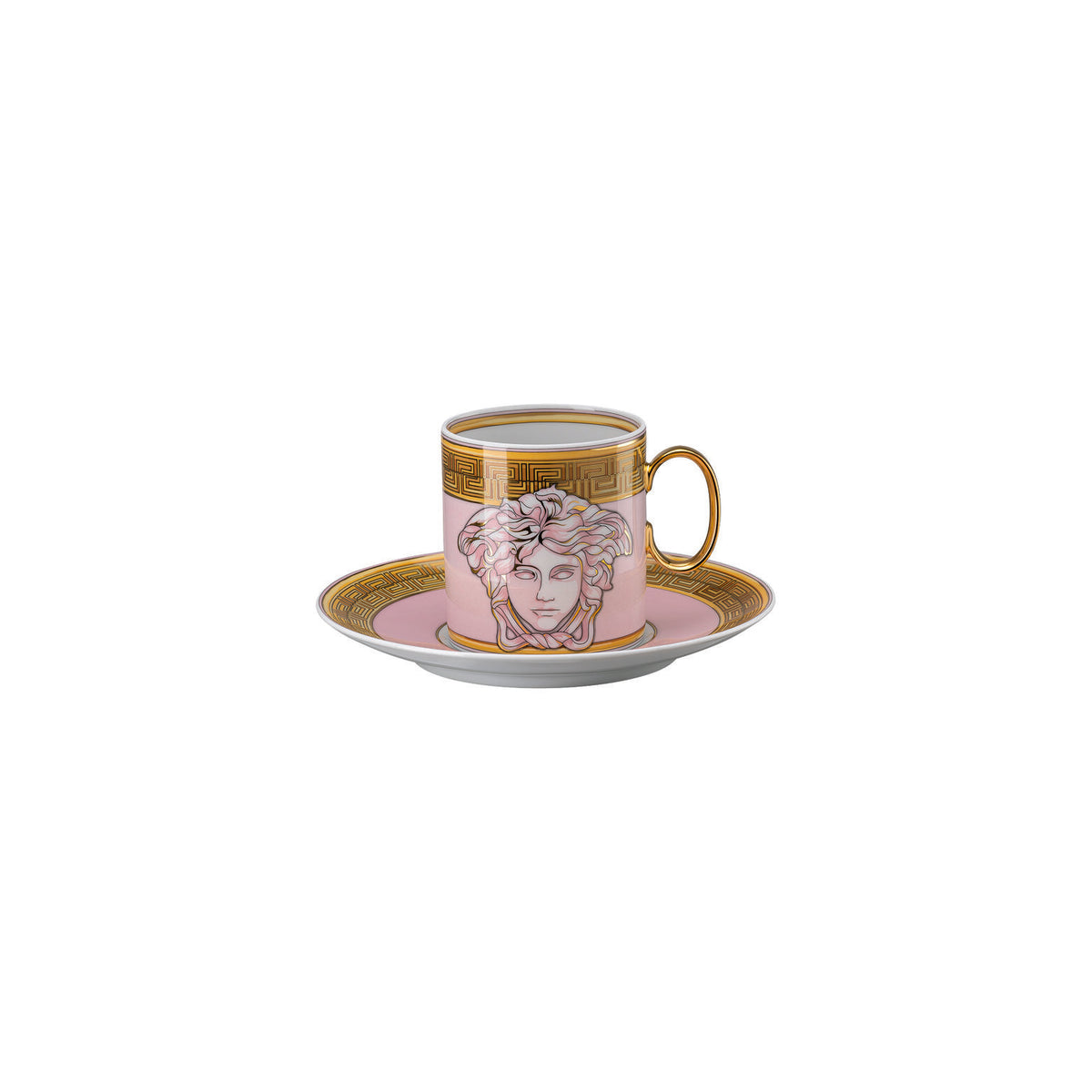 Versace Medusa Amplified Pink Coin Coffee Cup & Saucer