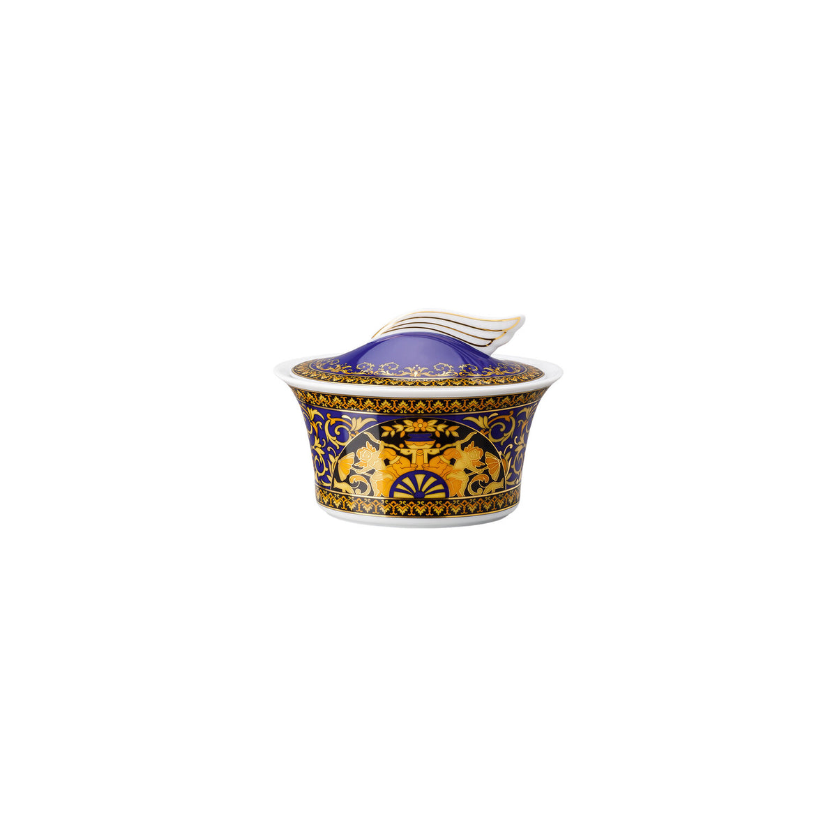 Versace Medusa Blue Sugar Bowl, Covered, 7 oz