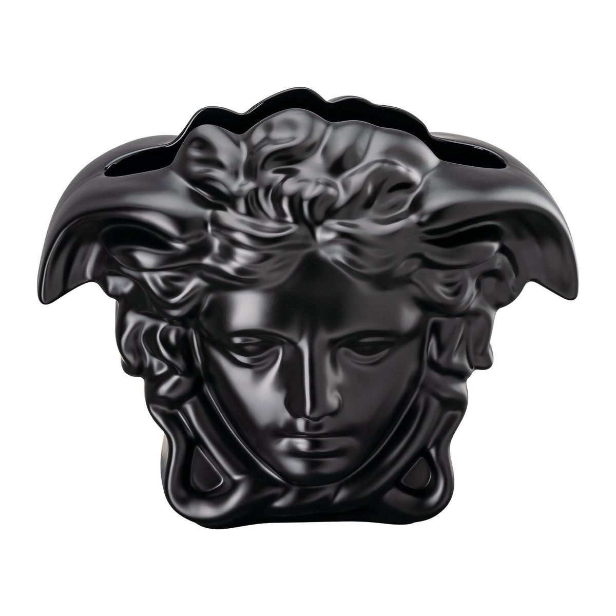 Versace Medusa Grande Vase, 11 3/4 in, Black