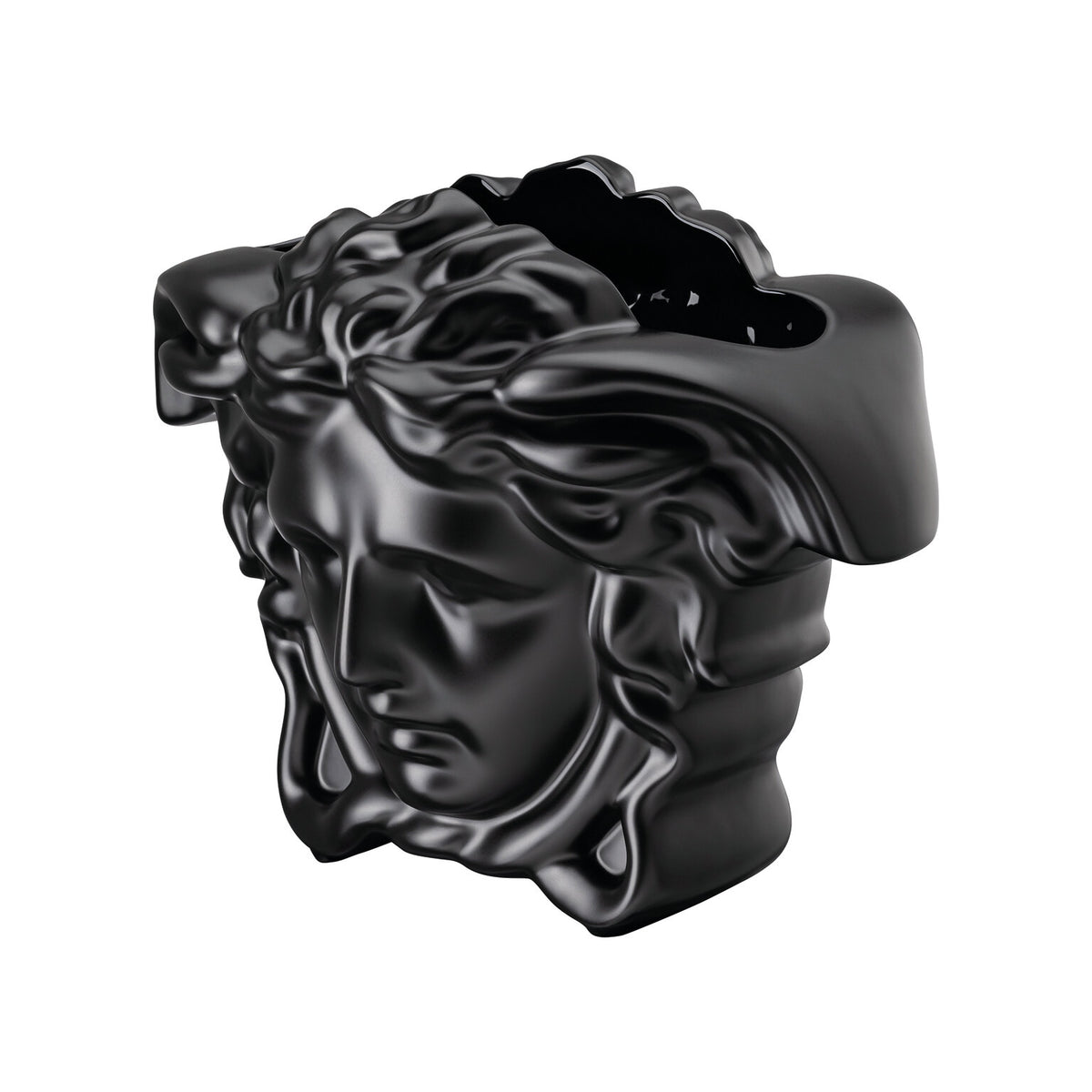 Versace Medusa Grande Vase, 8 1/4 in, Black, view 3