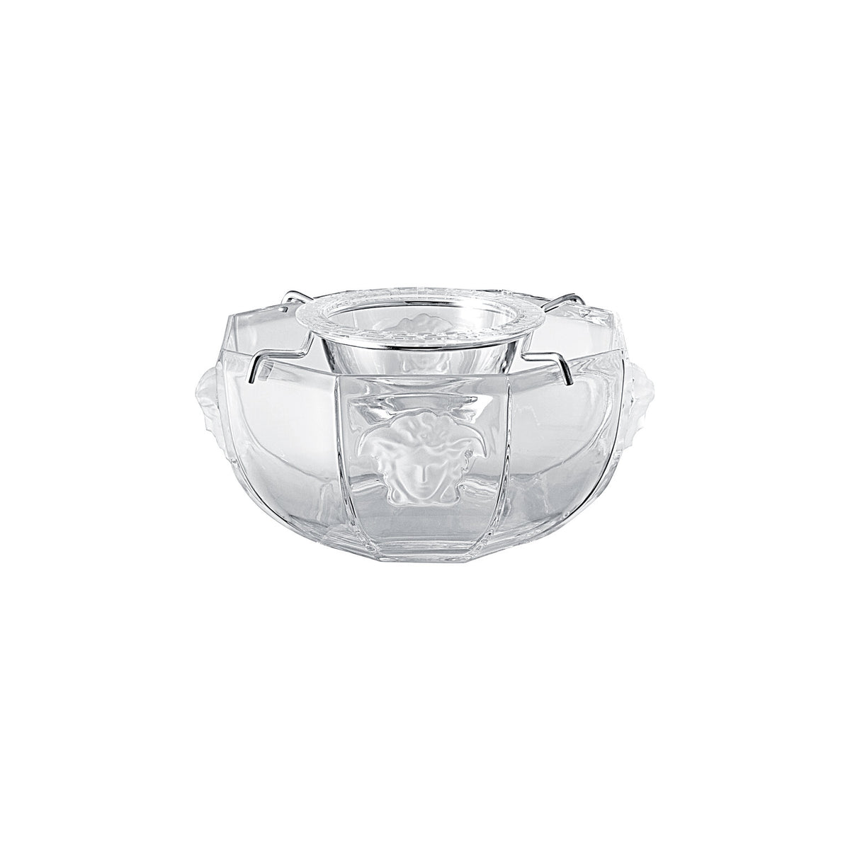 Versace Medusa Lumiere Crystal Caviar Bowl with Insert, 3 Pieces