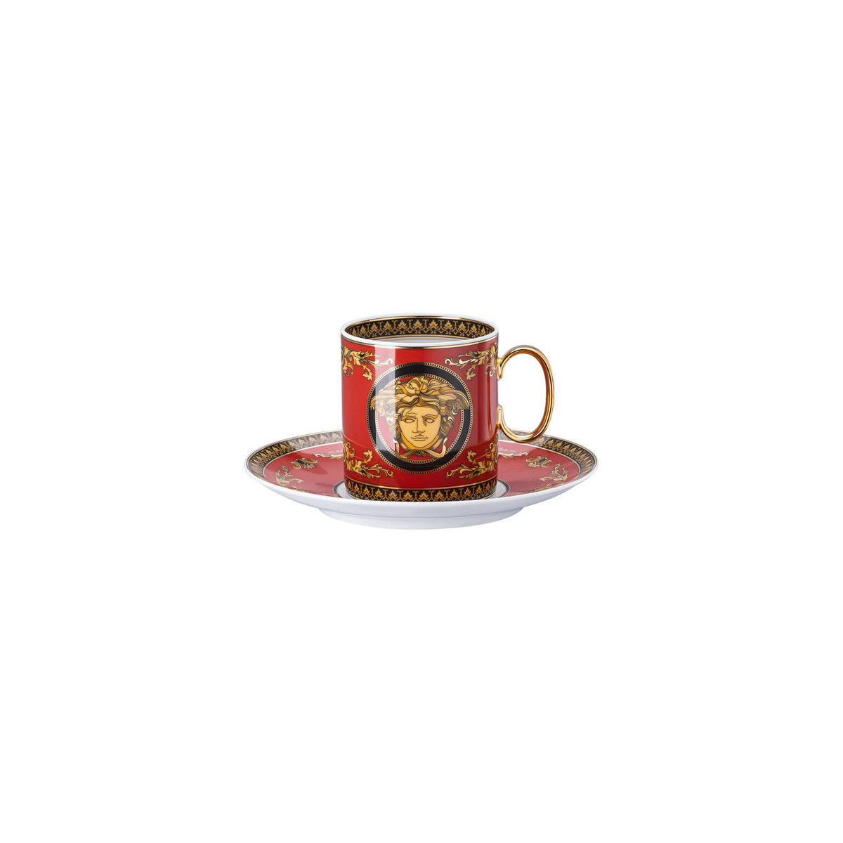 Versace Medusa Red Coffee Cup & Saucer, 7 3/4 oz